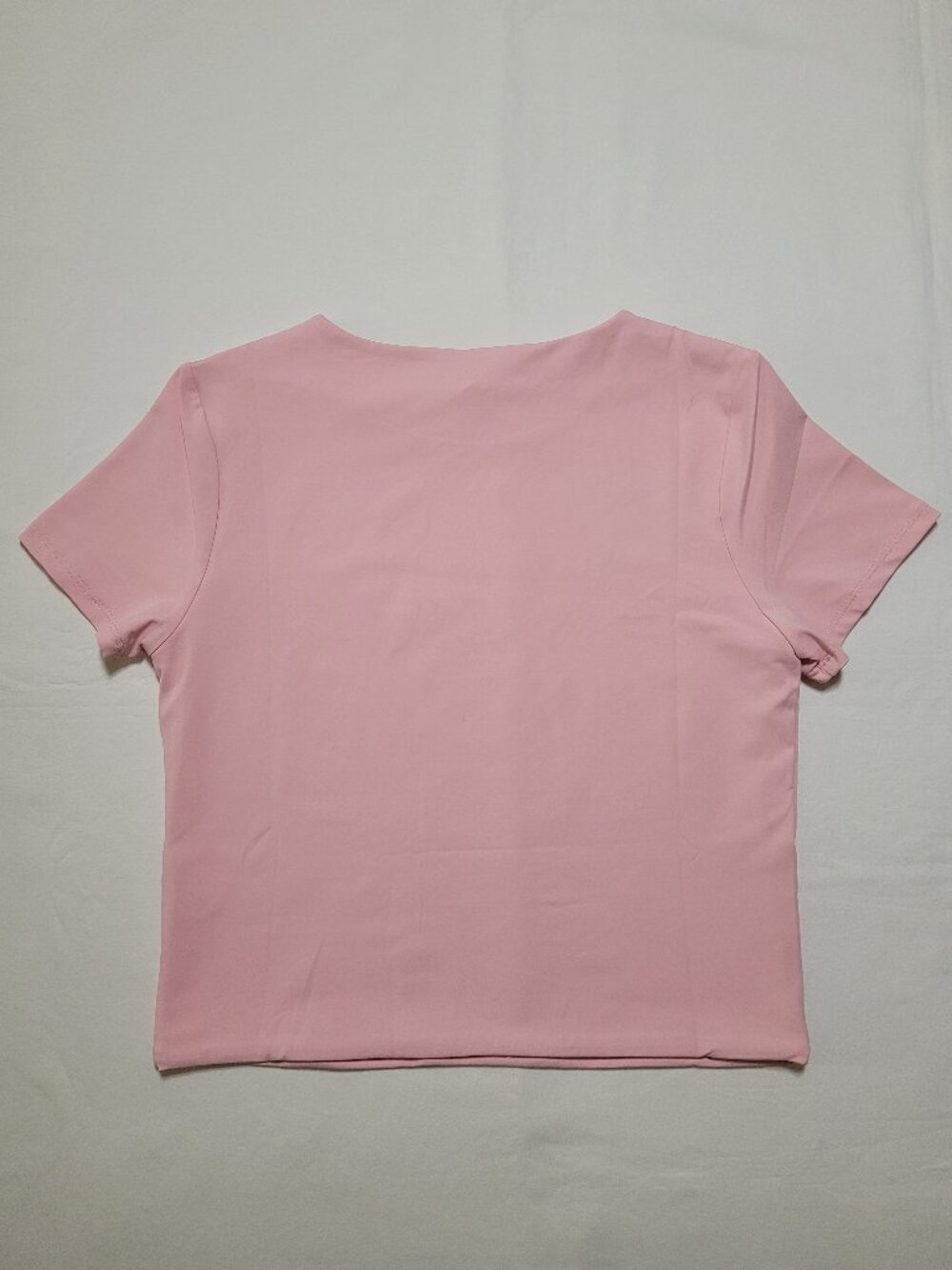 Blue Rain Francesca’s Pink Cropped Short Sleeve Top Double Lined Large NWT - Picture 2 of 7